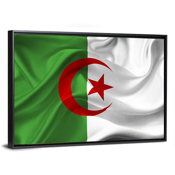 Algeria Flag Canvas Wall Art-5 Horizontal-Gallery Wrap-22" x 12"-Tiaracle