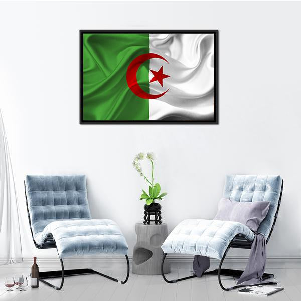 Algeria Flag Canvas Wall Art-5 Horizontal-Gallery Wrap-22" x 12"-Tiaracle