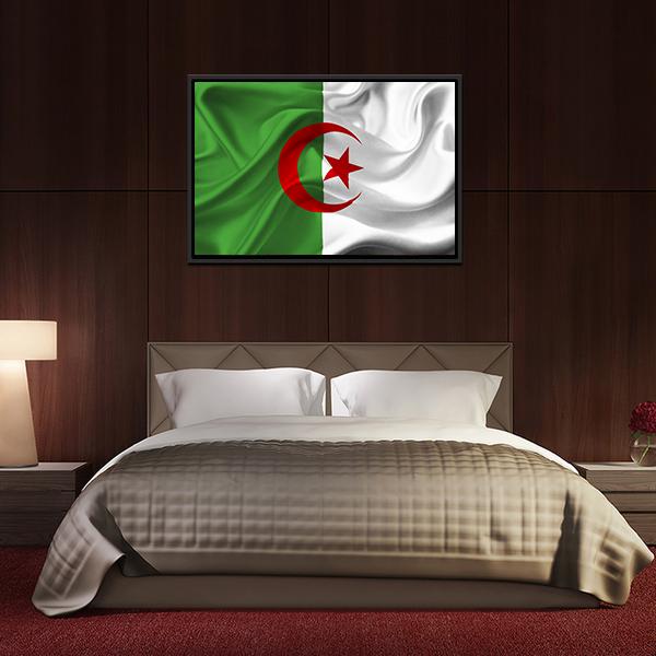 Algeria Flag Canvas Wall Art-5 Horizontal-Gallery Wrap-22" x 12"-Tiaracle