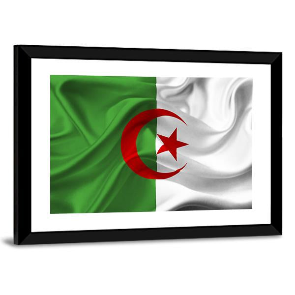 Algeria Flag Canvas Wall Art-3 Horizontal-Gallery Wrap-25" x 16"-Tiaracle