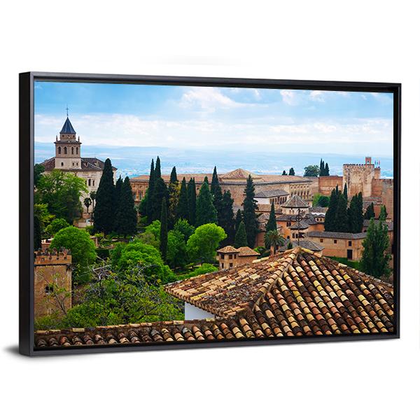 Alhambra City Spain Canvas Wall Art-3 Horizontal-Gallery Wrap-25" x 16"-Tiaracle