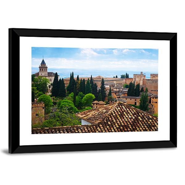 Alhambra City Spain Canvas Wall Art-3 Horizontal-Gallery Wrap-25" x 16"-Tiaracle