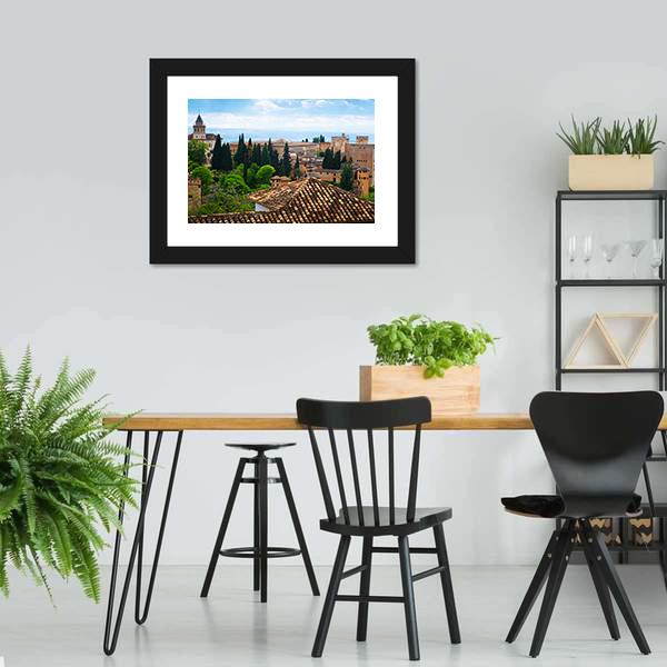 Alhambra City Spain Canvas Wall Art-3 Horizontal-Gallery Wrap-25" x 16"-Tiaracle