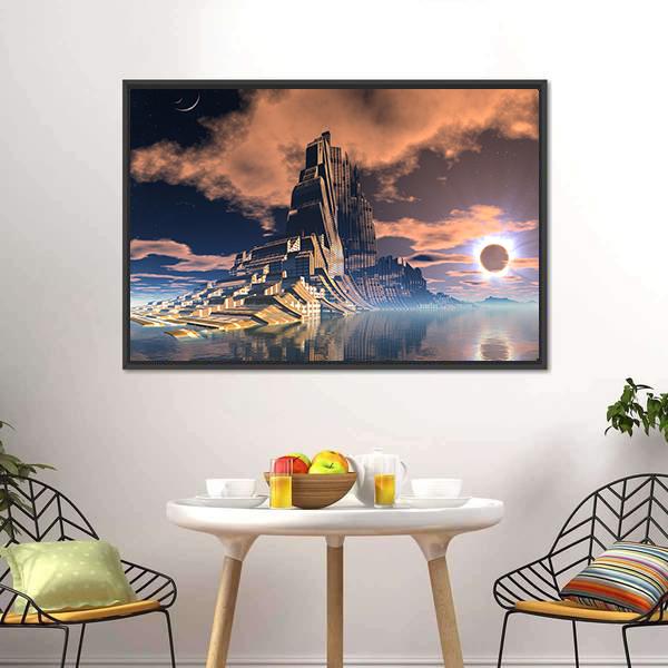 Alien City Canvas Wall Art-3 Horizontal-Gallery Wrap-25" x 16"-Tiaracle
