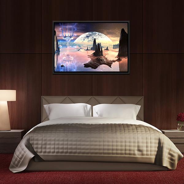Alien Creature On Distant Planet Canvas Wall Art-5 Horizontal-Gallery Wrap-22" x 12"-Tiaracle