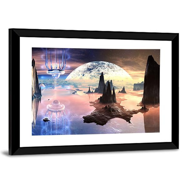 Alien Creature On Distant Planet Canvas Wall Art-5 Horizontal-Gallery Wrap-22" x 12"-Tiaracle