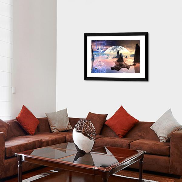 Alien Creature On Distant Planet Canvas Wall Art-3 Horizontal-Gallery Wrap-25" x 16"-Tiaracle