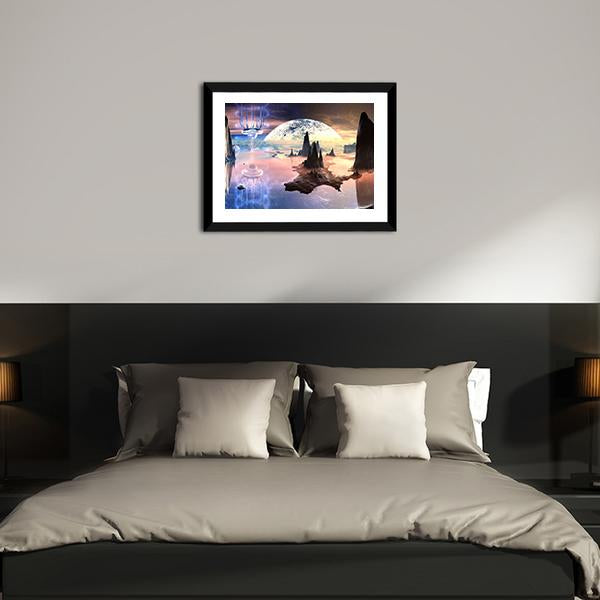 Alien Creature On Distant Planet Canvas Wall Art-5 Horizontal-Gallery Wrap-22" x 12"-Tiaracle