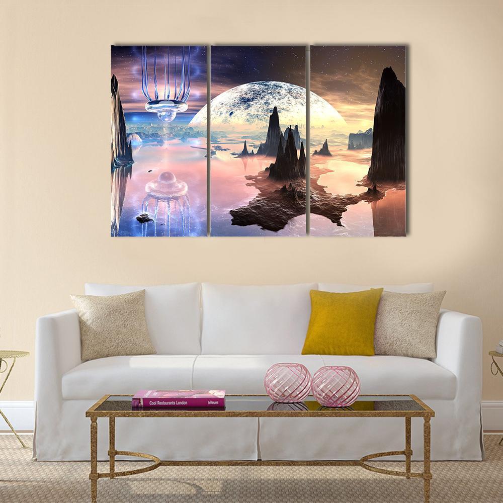 Alien Creature On Distant Planet Canvas Wall Art-3 Horizontal-Gallery Wrap-37" x 24"-Tiaracle