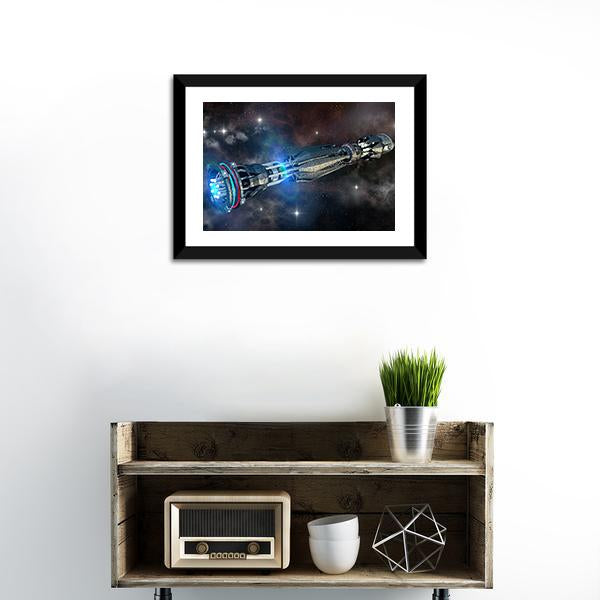 Alien Mothership In Deep Space Panoramic Canvas Wall Art-1 Piece-36" x 12"-Tiaracle