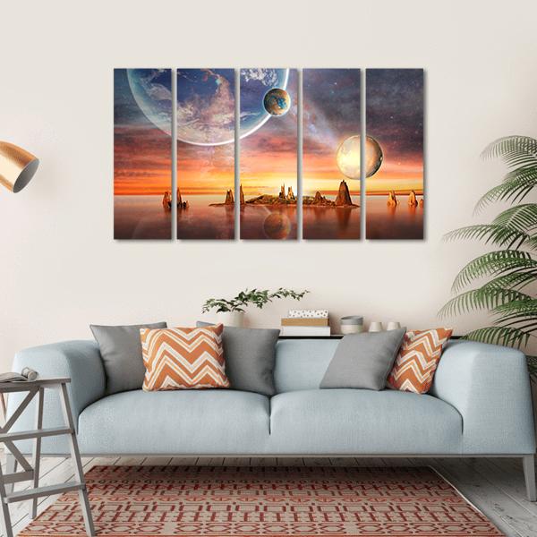 Alien Planet Canvas Wall Art-5 Horizontal-Gallery Wrap-22" x 12"-Tiaracle