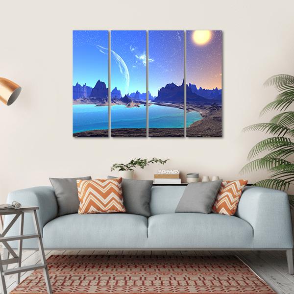 Beautiful Alien Planet Canvas Wall Art-4 Horizontal-Gallery Wrap-34" x 24"-Tiaracle