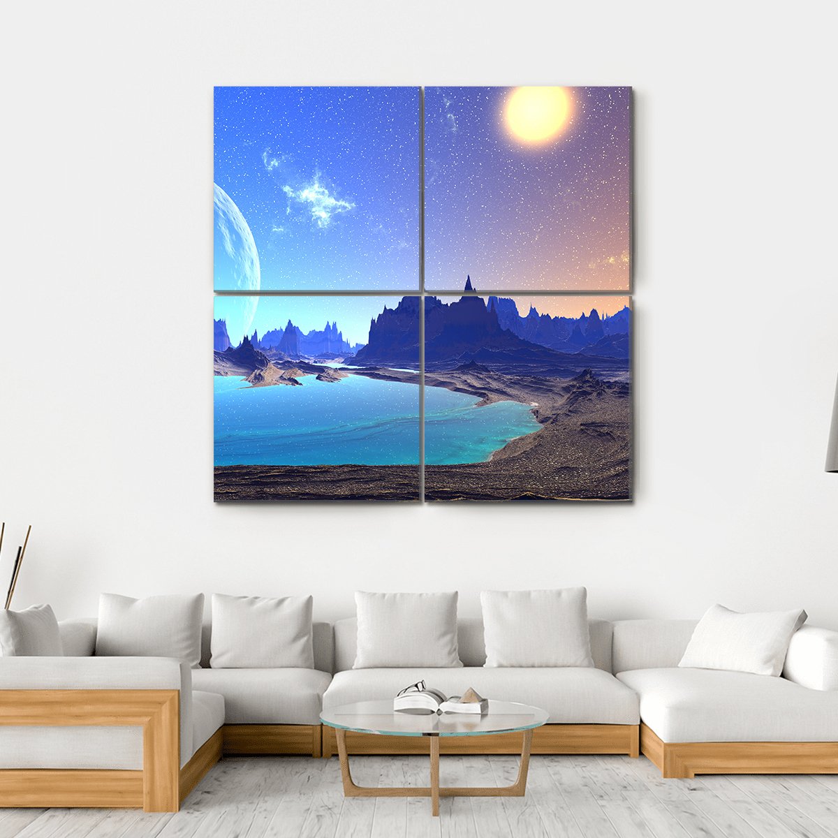 Beautiful Alien Planet Canvas Wall Art-4 Square-Gallery Wrap-17" x 17"-Tiaracle