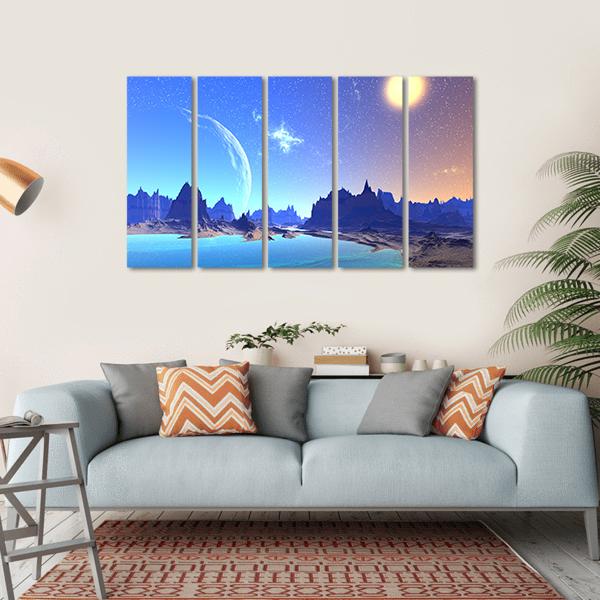Beautiful Alien Planet Canvas Wall Art-5 Horizontal-Gallery Wrap-22" x 12"-Tiaracle