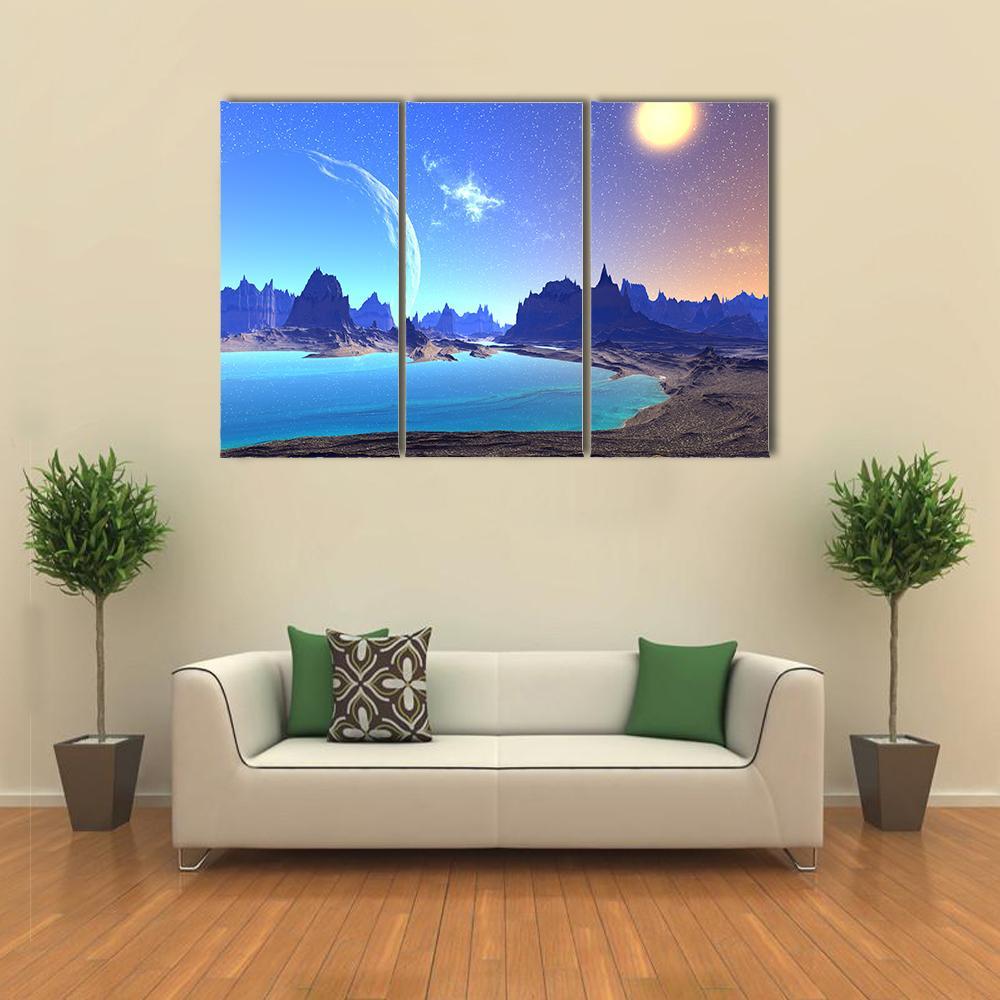 Beautiful Alien Planet Canvas Wall Art-3 Horizontal-Gallery Wrap-37" x 24"-Tiaracle