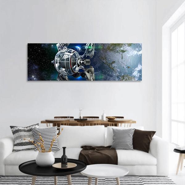 Alien Spaceship Panoramic Canvas Wall Art-1 Piece-36" x 12"-Tiaracle