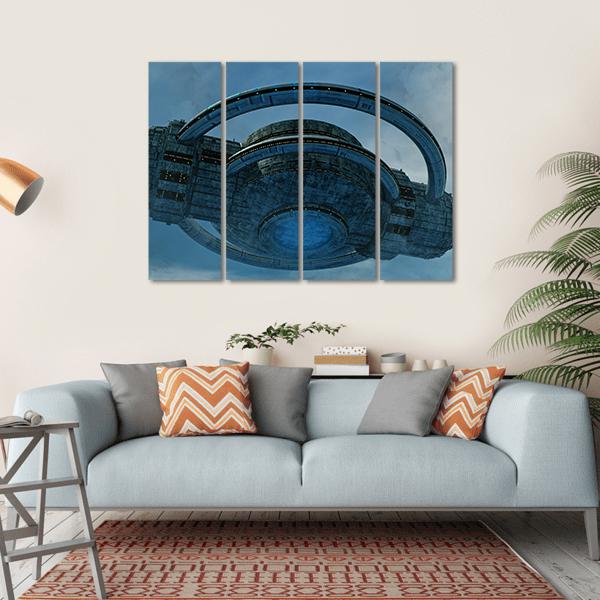 Alien UFO Canvas Wall Art-4 Horizontal-Gallery Wrap-34" x 24"-Tiaracle