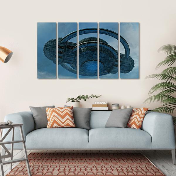 Alien UFO Canvas Wall Art-5 Horizontal-Gallery Wrap-22" x 12"-Tiaracle