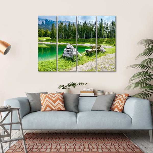 Almsee Lake Canvas Wall Art-4 Horizontal-Gallery Wrap-34" x 24"-Tiaracle