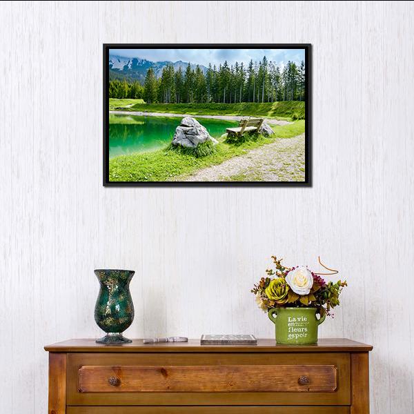 Almsee Lake Canvas Wall Art-1 Piece-Floating Frame-24" x 16"-Tiaracle