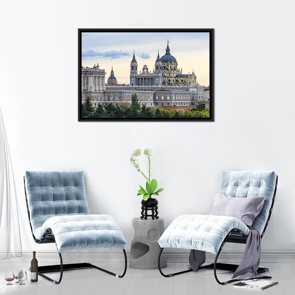 Almudena Cathedral Canvas Wall Art-5 Horizontal-Gallery Wrap-22" x 12"-Tiaracle
