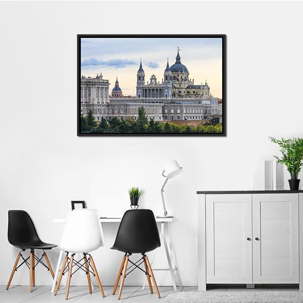 Almudena Cathedral Canvas Wall Art-5 Horizontal-Gallery Wrap-22" x 12"-Tiaracle