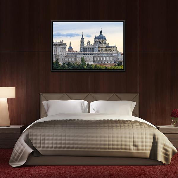 Almudena Cathedral Canvas Wall Art-5 Horizontal-Gallery Wrap-22" x 12"-Tiaracle
