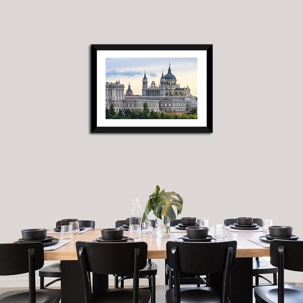 Almudena Cathedral Canvas Wall Art-5 Horizontal-Gallery Wrap-22" x 12"-Tiaracle
