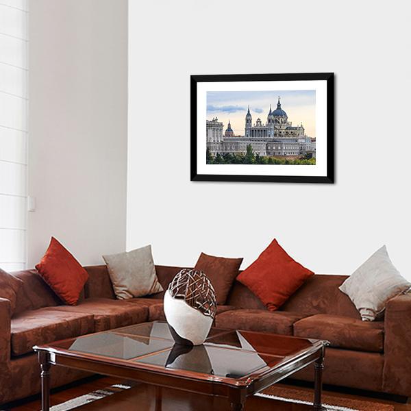 Almudena Cathedral Canvas Wall Art-5 Horizontal-Gallery Wrap-22" x 12"-Tiaracle