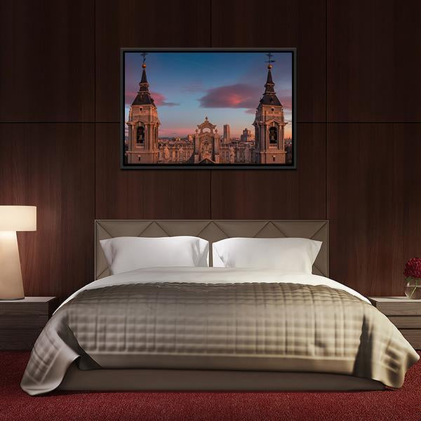 Almudena Cathedral In Spain Panoramic Canvas Wall Art-1 Piece-36" x 12"-Tiaracle