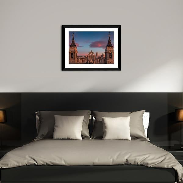 Almudena Cathedral In Spain Panoramic Canvas Wall Art-1 Piece-36" x 12"-Tiaracle