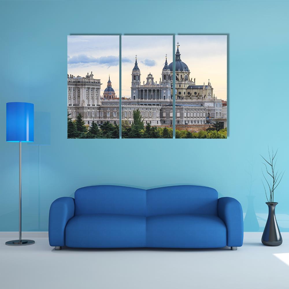 Almudena Cathedral Canvas Wall Art-3 Horizontal-Gallery Wrap-37&quot; x 24&quot;-Tiaracle
