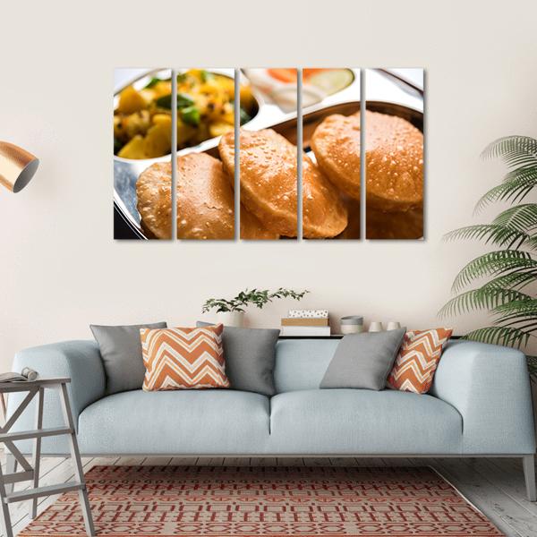 Aloo Fry &amp; Puri Canvas Wall Art-5 Horizontal-Gallery Wrap-22" x 12"-Tiaracle