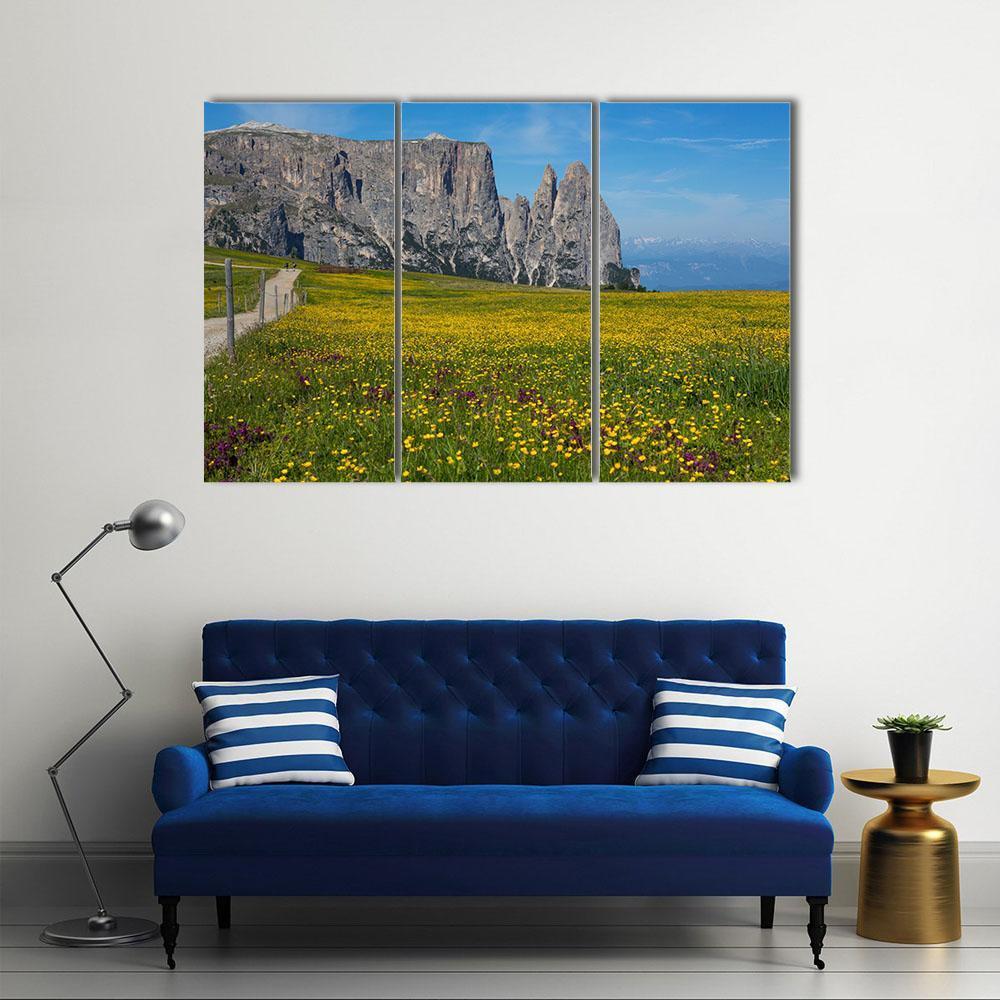 Alpe di Siusi In South Tyrol Canvas Wall Art-3 Horizontal-Gallery Wrap-37" x 24"-Tiaracle