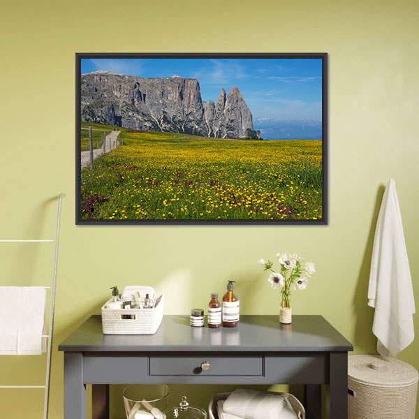 Alpe di Siusi In South Tyrol Canvas Wall Art-3 Horizontal-Gallery Wrap-25" x 16"-Tiaracle
