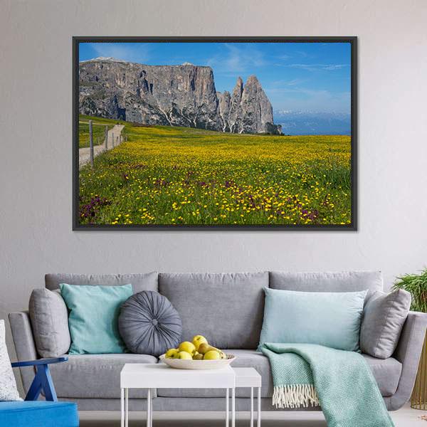 Alpe di Siusi In South Tyrol Canvas Wall Art-3 Horizontal-Gallery Wrap-25" x 16"-Tiaracle