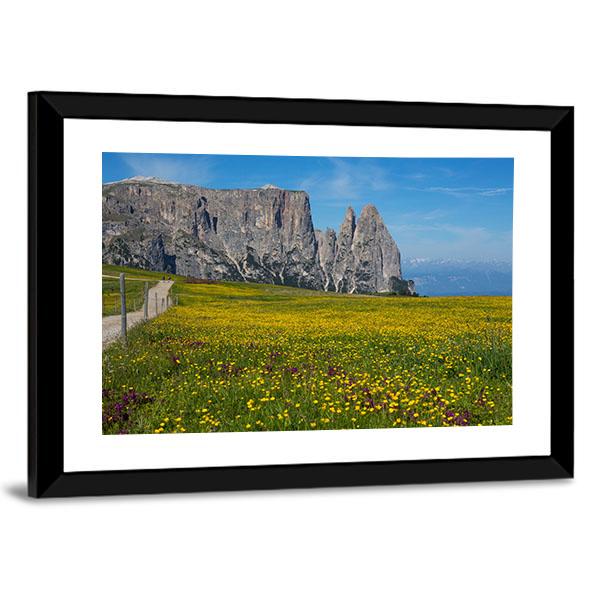Alpe di Siusi In South Tyrol Canvas Wall Art-3 Horizontal-Gallery Wrap-25" x 16"-Tiaracle