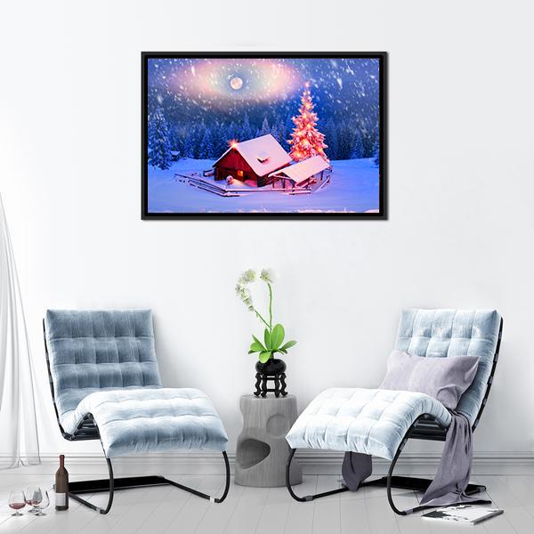 Alpine Fields In Winter Canvas Wall Art-3 Horizontal-Gallery Wrap-25" x 16"-Tiaracle