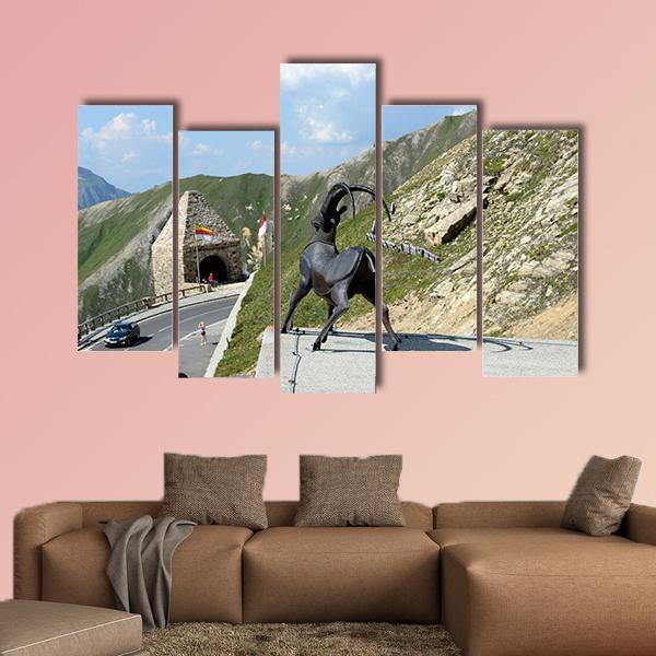 Alpine Grossglockner Road Canvas Wall Art-5 Pop-Gallery Wrap-47" x 32"-Tiaracle