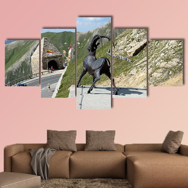 Alpine Grossglockner Road Canvas Wall Art-5 Star-Gallery Wrap-62" x 32"-Tiaracle