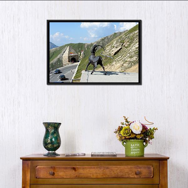 Alpine Grossglockner Road Canvas Wall Art-1 Piece-Floating Frame-24" x 16"-Tiaracle