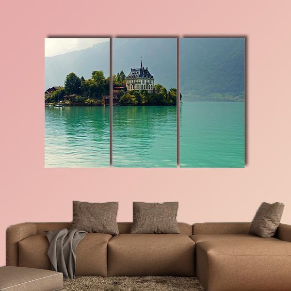 Alpine Lake Brienz Of Jungfrau Region Canvas Wall Art-3 Horizontal-Gallery Wrap-37" x 24"-Tiaracle