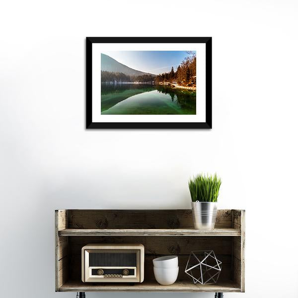 Alpine Lake In Spring Canvas Wall Art-1 Piece-Framed Print-20" x 16"-Tiaracle