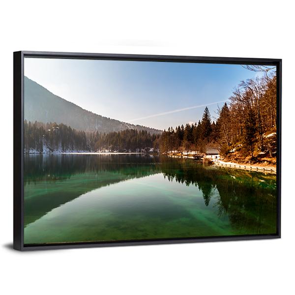 Alpine Lake In Spring Canvas Wall Art-3 Horizontal-Gallery Wrap-25" x 16"-Tiaracle