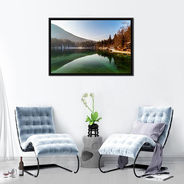 Alpine Lake In Spring Canvas Wall Art-3 Horizontal-Gallery Wrap-25" x 16"-Tiaracle