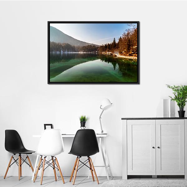 Alpine Lake In Spring Canvas Wall Art-3 Horizontal-Gallery Wrap-25" x 16"-Tiaracle