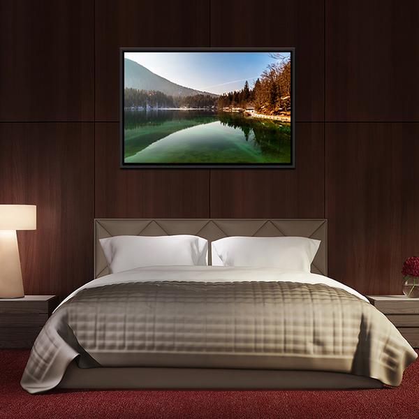 Alpine Lake In Spring Canvas Wall Art-3 Horizontal-Gallery Wrap-25" x 16"-Tiaracle