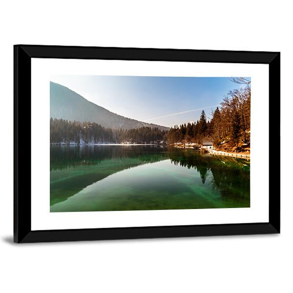 Alpine Lake In Spring Canvas Wall Art-3 Horizontal-Gallery Wrap-25" x 16"-Tiaracle