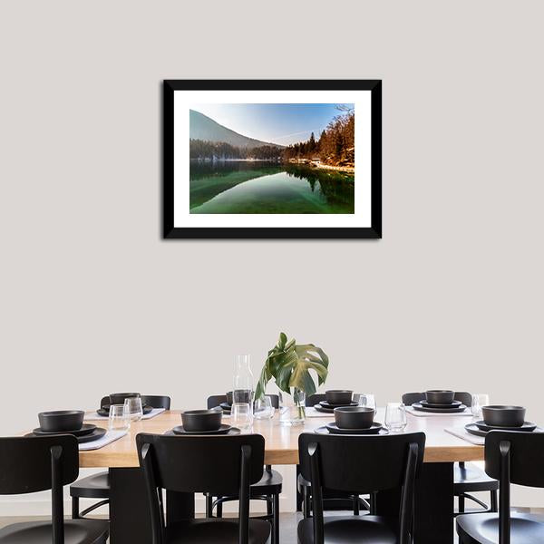 Alpine Lake In Spring Canvas Wall Art-3 Horizontal-Gallery Wrap-25" x 16"-Tiaracle