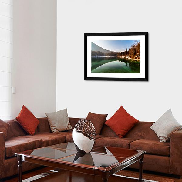 Alpine Lake In Spring Canvas Wall Art-3 Horizontal-Gallery Wrap-25" x 16"-Tiaracle